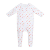 White Floral Footie + Hat And Blanket