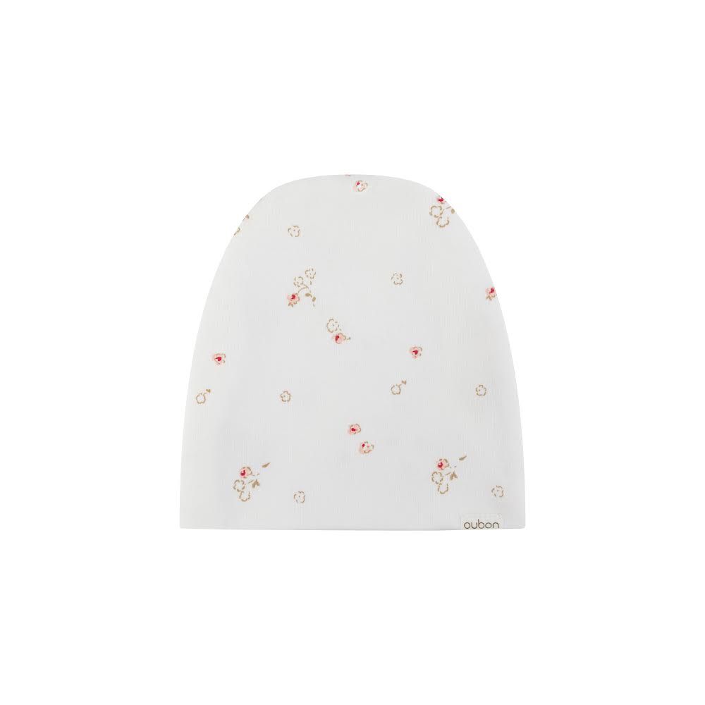 Off White Floral Coral Footie + Hat