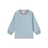 Contrast Stitch Sweat Top-Blue