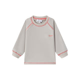 Contrast Stitch Sweat Top-Stone
