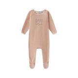 Velour Rabbit Print-Girls Footie