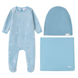Bunny All Over Print Velour Footie & Hat - Boys
