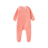 Bunny All Over Print Velour Footie - Girls
