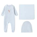 Bear And Kyte Velour Footie & Hat - Boys