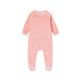 Velour Heart All Over Print Footie & Hat - Girls