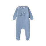 Bear And Honey Velour Footie & Hat - Boys