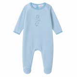 Boy In Snow Print Velour Footie & Hat - Boys