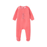 Girl In Snow Print Velour Footie - Girls