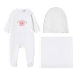 Phone Print Cotton Footie & Hat - Girls