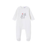Child With Tree Print Footie & Hat - Girls