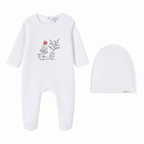 Child With Tree Print Footie & Hat - Girls