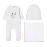 Child With Tree Print Footie & Hat - Girls