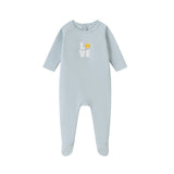 Love Patchwork Cotton Footie & Hat - Boys
