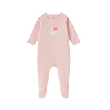 Love Patchwork Cotton Footie & Hat - Girls