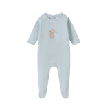 Bear With Sack Print Cotton Footie & Hat - Boys