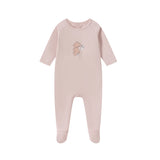 Bear With Sack Print Cotton Footie & Hat - Girls