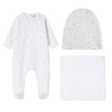 Floral Cluster Print Footie & Hat - Boys