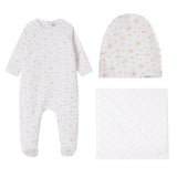 Floral Cluster Print Footie & Hat - Girls