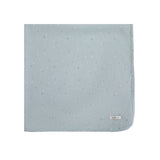 Blue Cotton Allover Star/Heart Print Blanket
