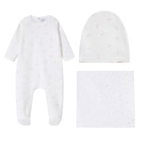 Floral Bud Print Footie & Hat - Girls