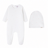 Logo Letter Print Footie & Hat - Girls