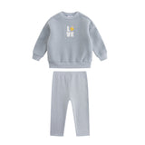 Blue Love Patchwork Sweat Set - Boys