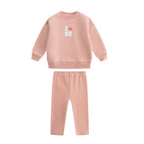 Pink Love Patchwork Sweat Set - Girls