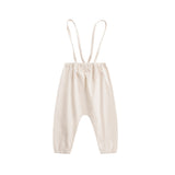 Ivory Corduroy Overalls - Girls
