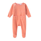 Coral Pocket Velour Footie