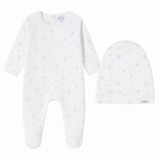 Floral Cluster Print Footie & Hat - Boys