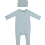Sage Dot Footie + Hat