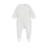 White Ground Pink Dot Footie