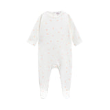 White Ground Pink Bird Footie