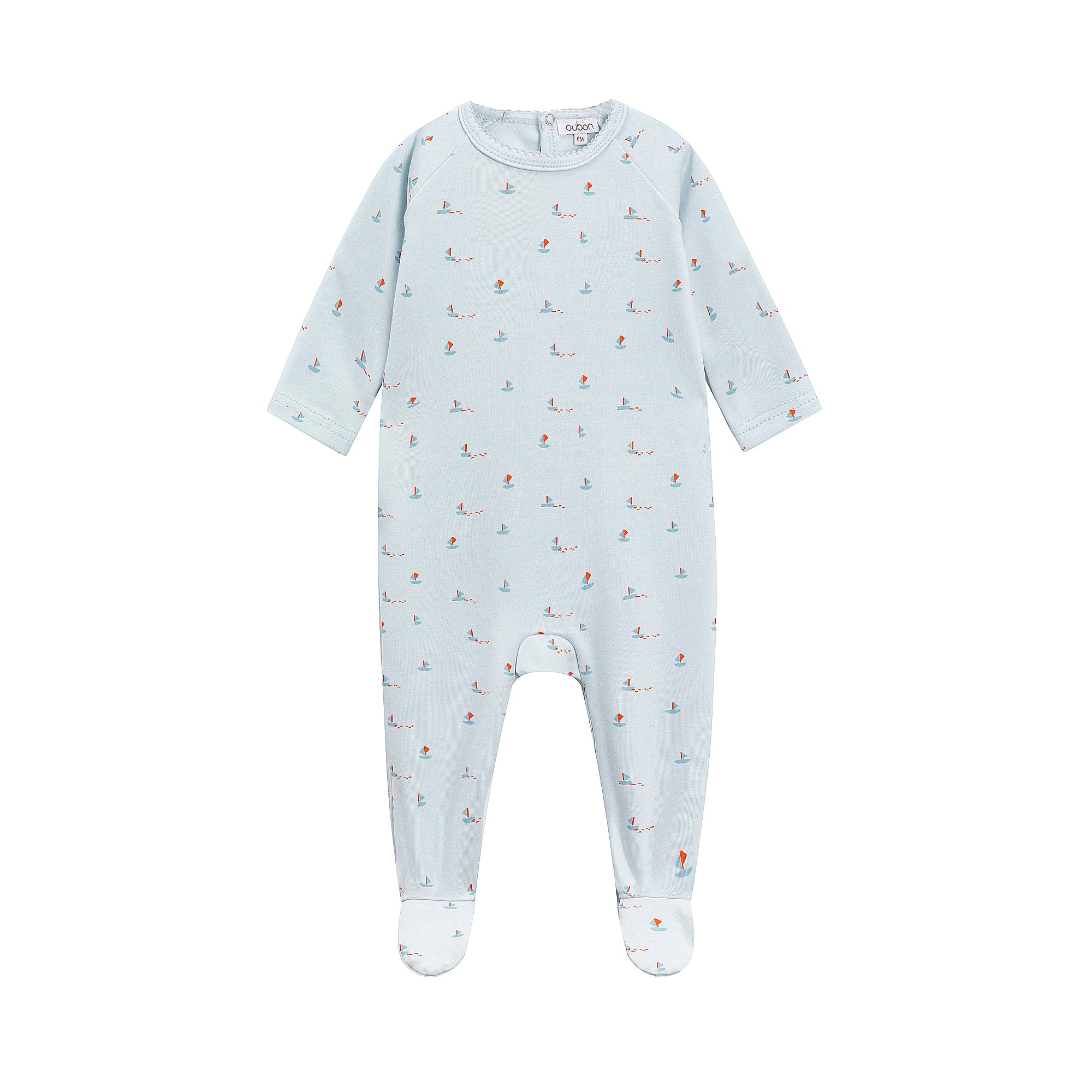 Oubon Floral Footie - Blue Oubon Floral Footie - Blue