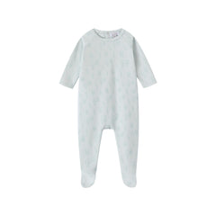 All Over Bunny Print Blue Ground Footie & Hat