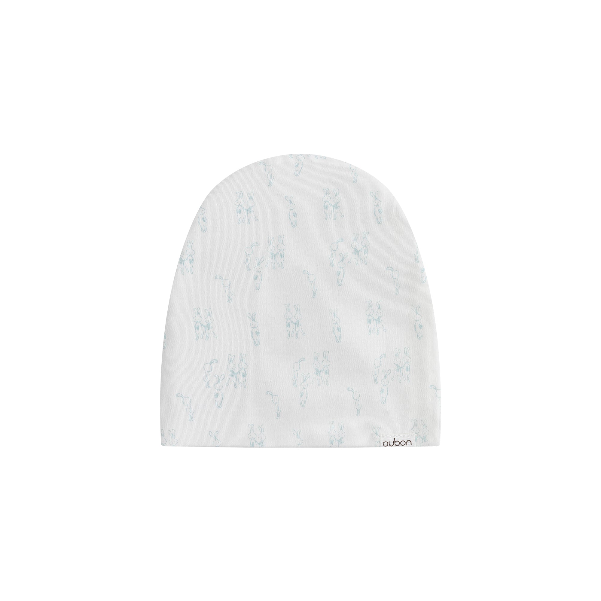 All Over Bunny Print White Ground Blue Footie & Hat