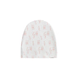 All Over Bunny Print White Ground Footie & Hat - Girls