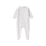 All Over Bunny Red Print White Ground Footie