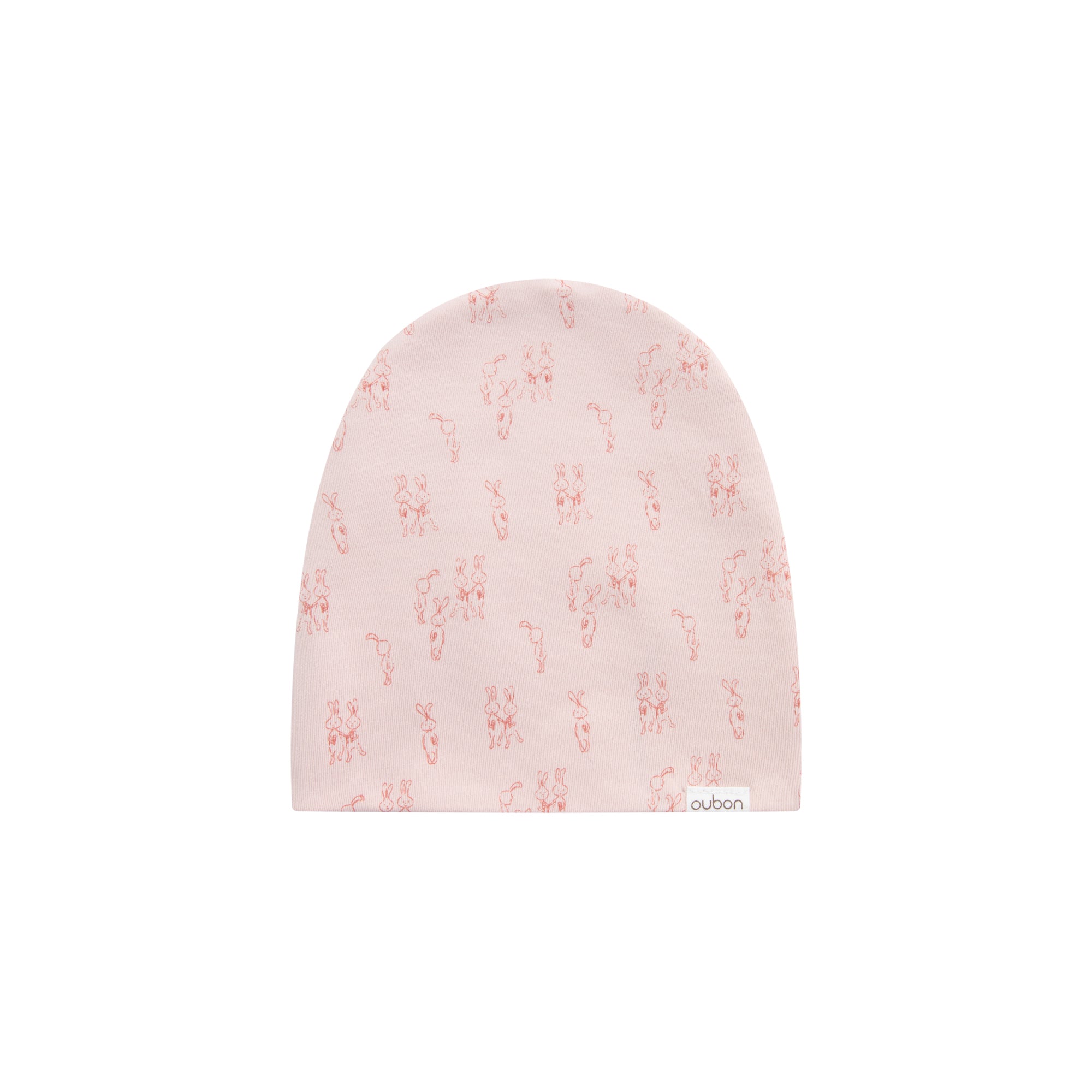 All Over Bunny Print Pink Ground Footie & Hat
