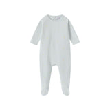 Blue Outlined Heart Print Footie