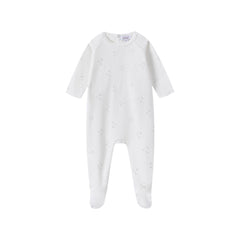Whisper Bloom White Ground Footie & Hat - Boy's