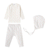Red Heart print 2 Pc + Bonnet