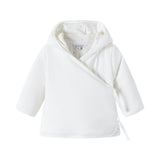 White Wrap Jacket With Star Print Lining