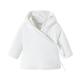 White Wrap Jacket With Star Print Lining Jacket & Hat