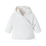 White Wrap Jacket With Heart Print Lining