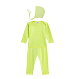 Lime Cotton 2 Piece + Bonnet