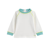 White Sweat Top Contrast Trim -  Boy's