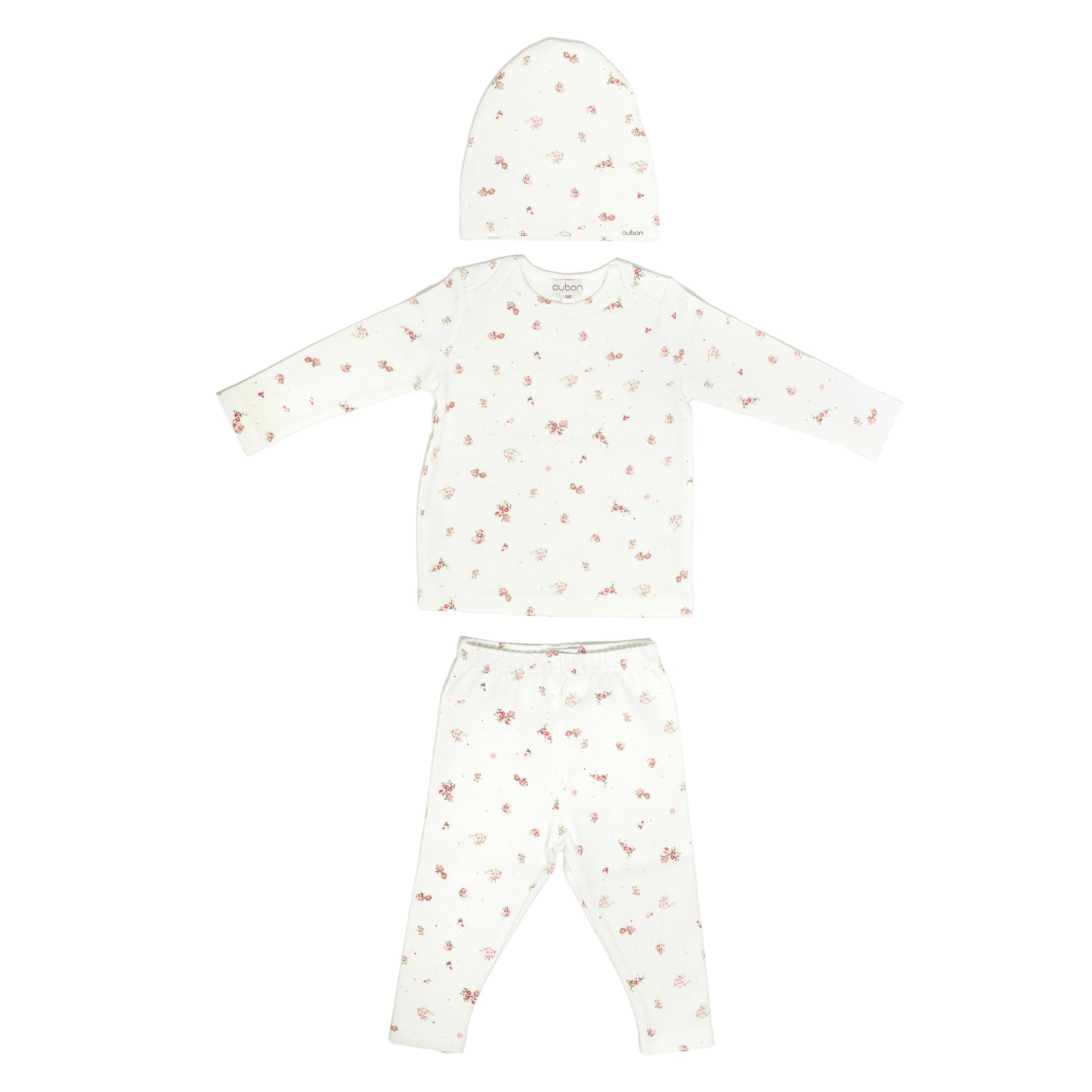 Oubon Baby Pink Floral Three Piece Set