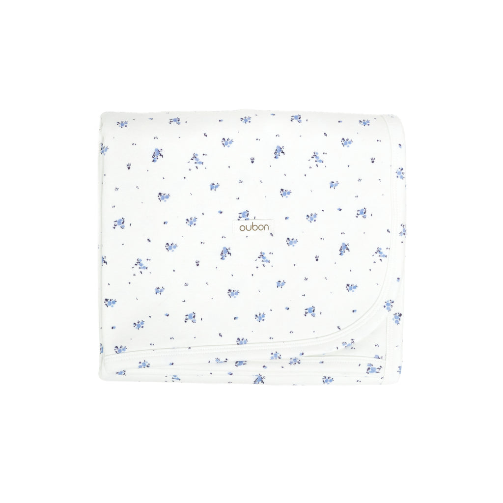 Oubon Baby Blue Floral Blanket
