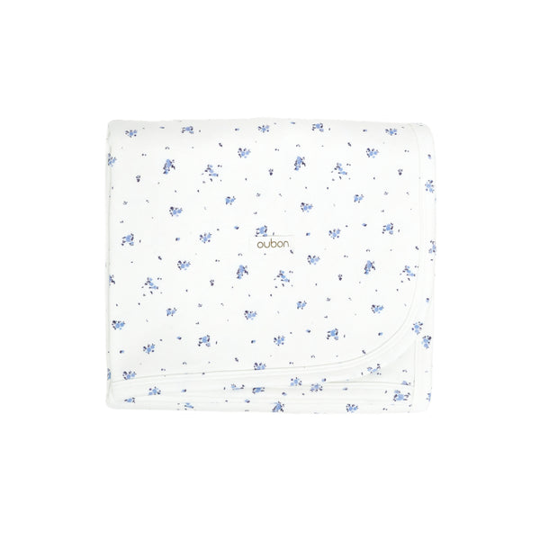 Oubon Baby Blue Floral Blanket